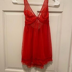 Victoria's Secret Red Lace Chemise